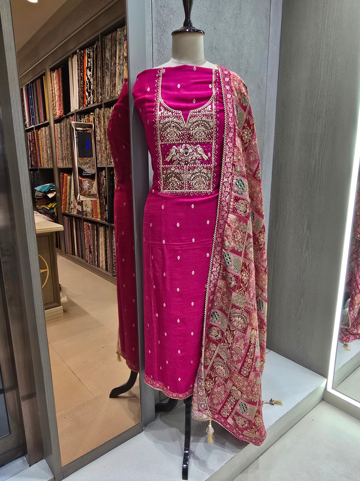 Banarasi Silk Dress Material with Fancy Dupatta