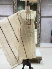 CHANDERI SILK EMBROIDERED DRESS MATERIAL